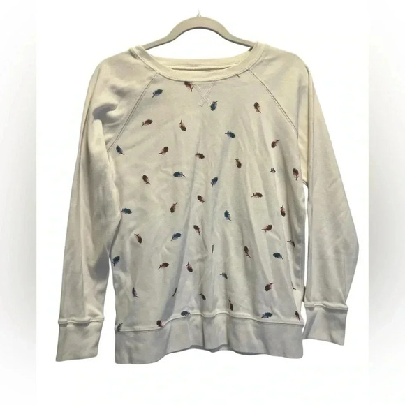 Eddie Bauer women’s legend wash women’s sweatshirt feather print detail medium - Picture 1 of 8